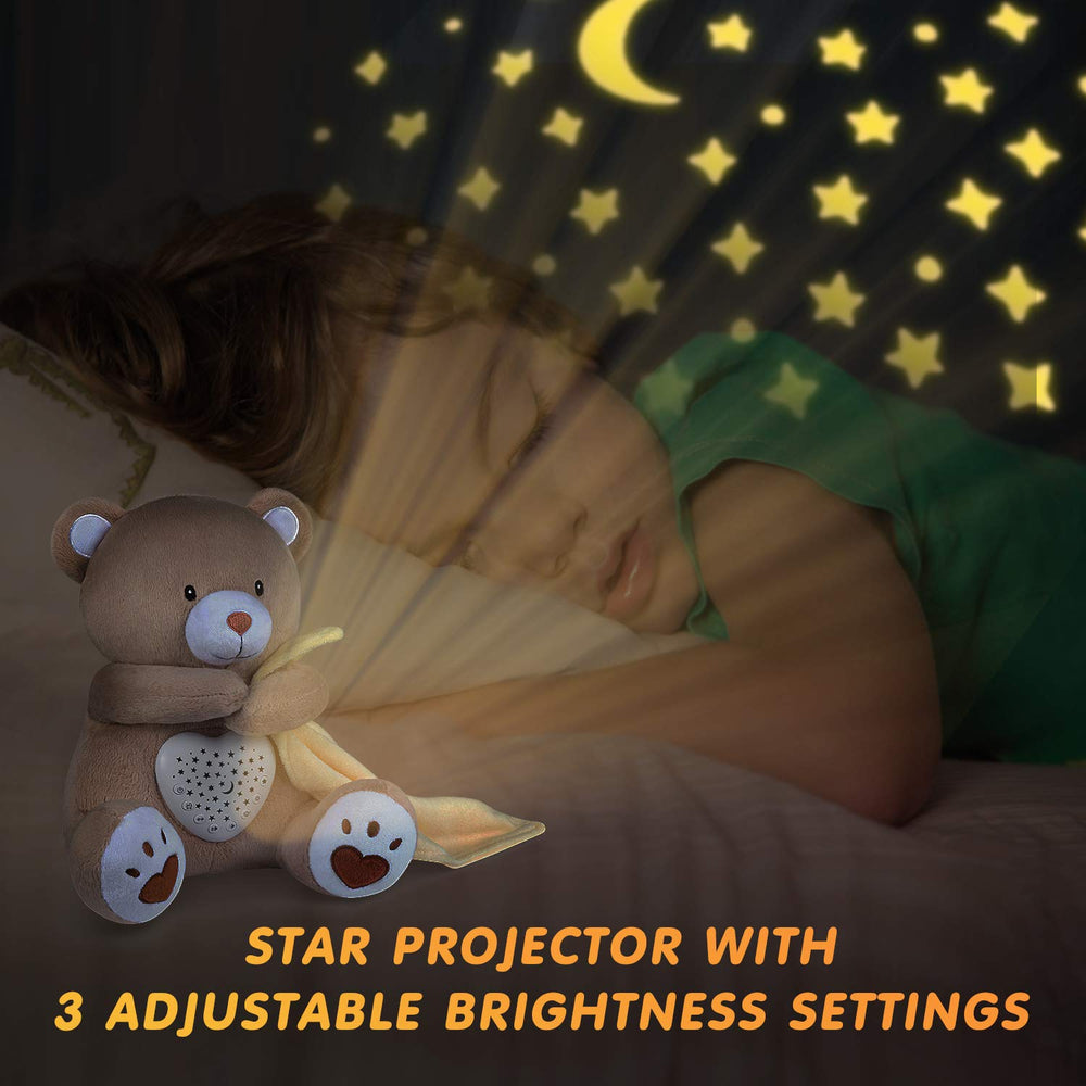 BEREST colorful night light projection displays moon and stars in nursery