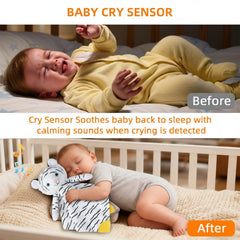 BEREST cry sensor activation helps soothe baby at moments of stirring.