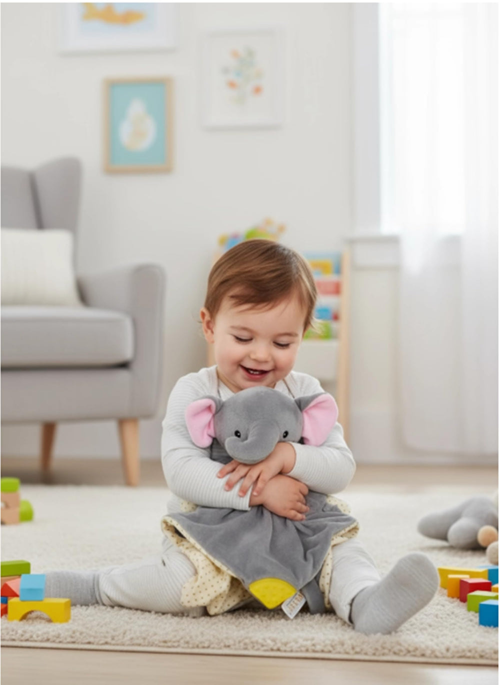 BEREST Elephant Lovey machine-washable after removing the sound box.