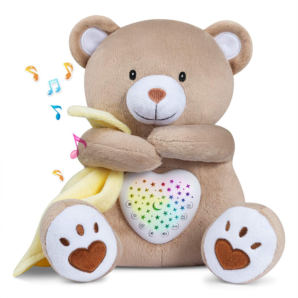 BEREST sleep soother bear with star projection used in nursery for bedtime routine