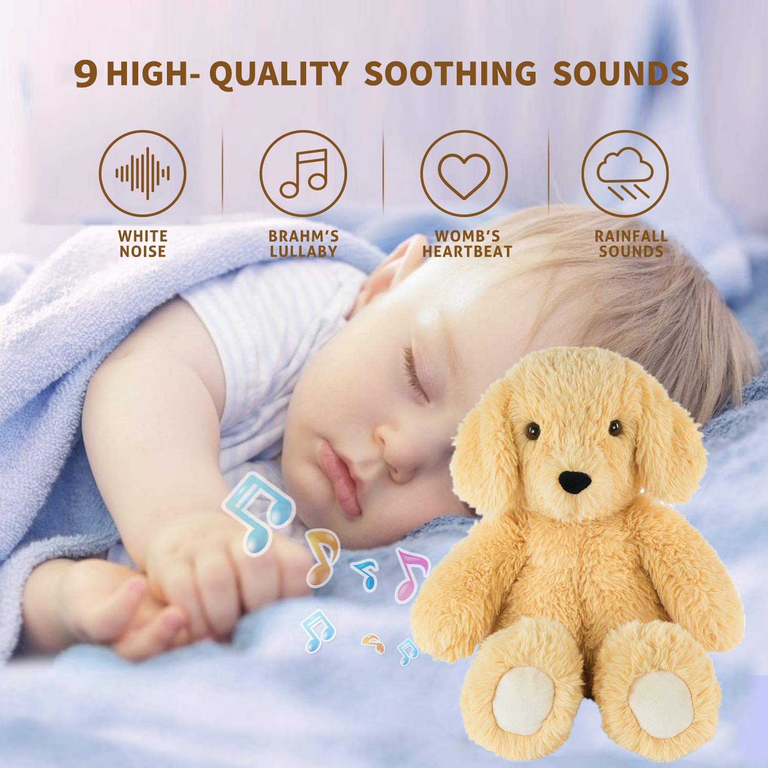 BEREST Sleepy Dog night light glows softly for bedtime