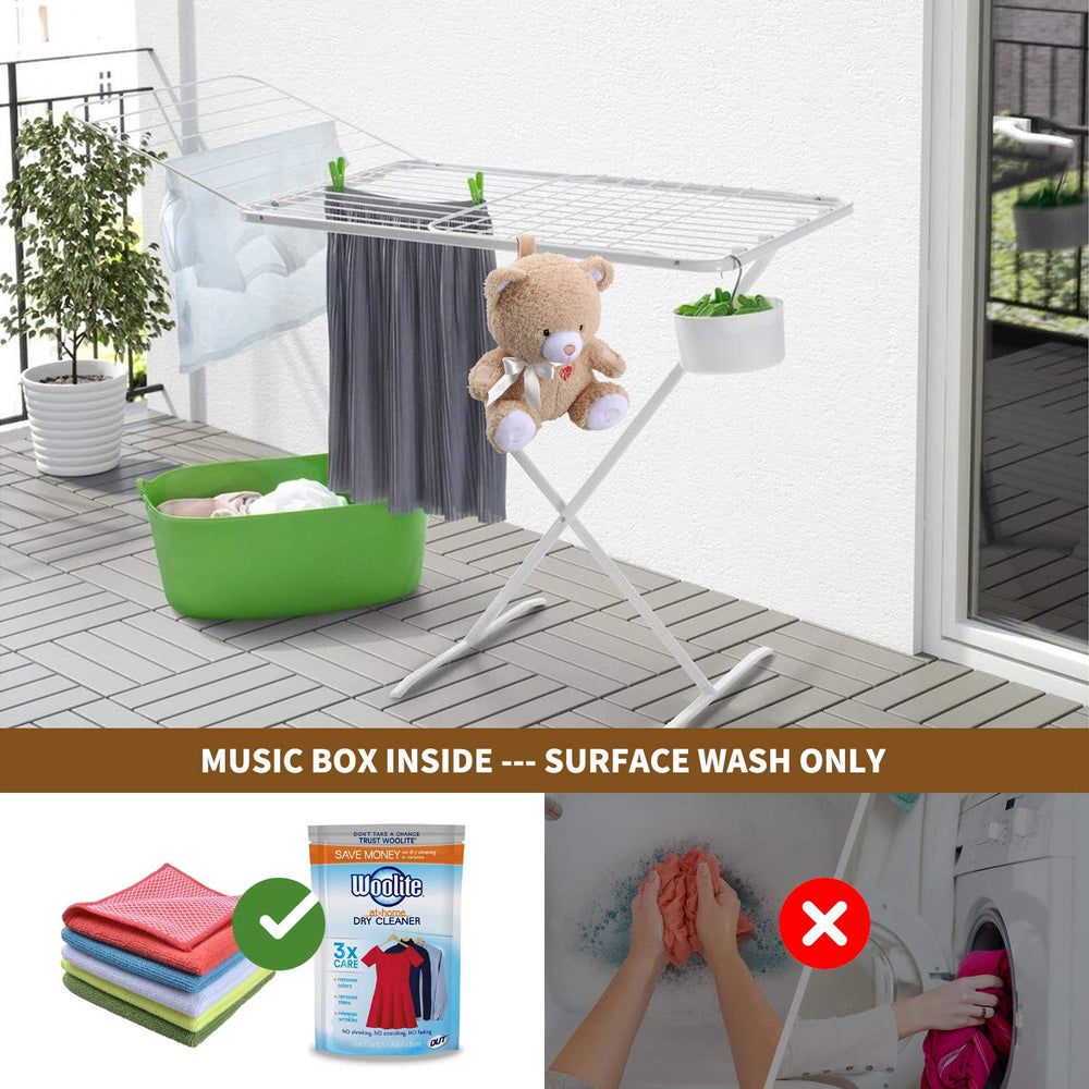 Berest surface-washable plush is easy to clean after little spills.