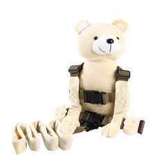 Berhapy bear toddler backpack front view showcasing plush material and a small pocket