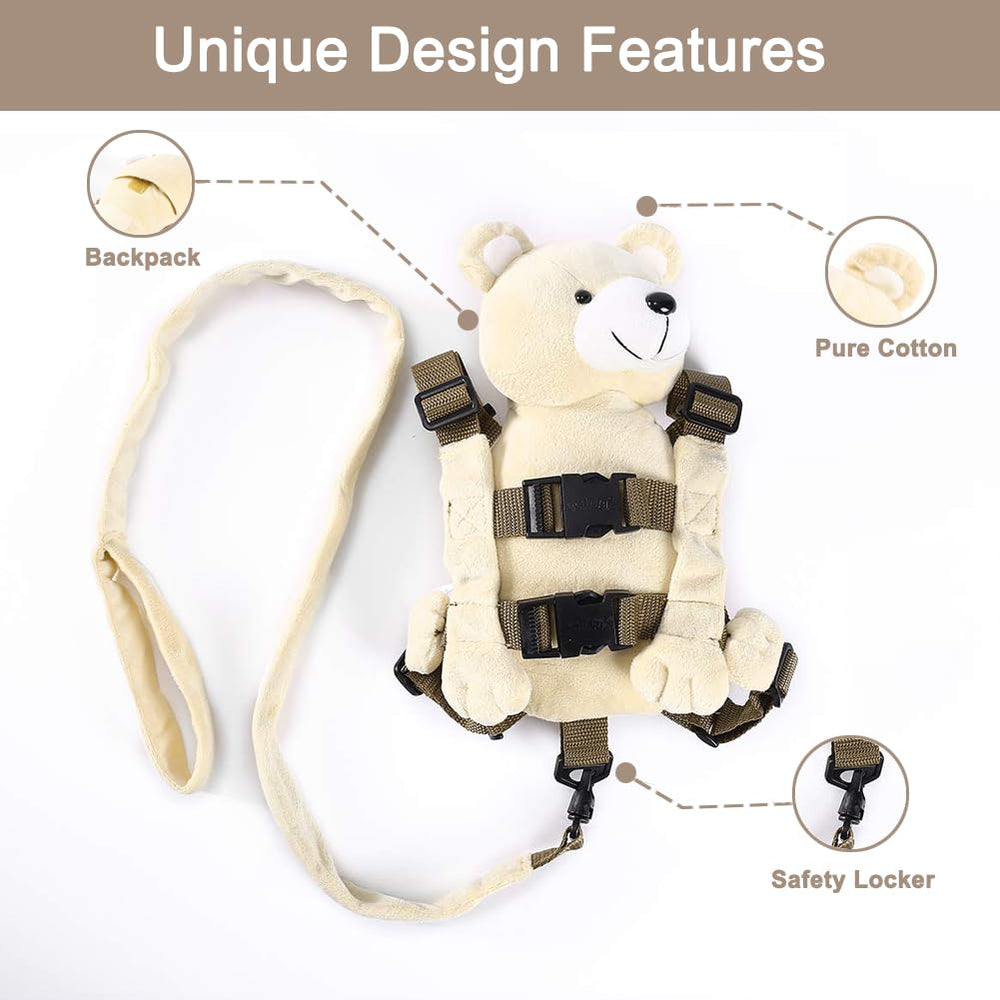 Berhapy bear toddler backpack interior showing compartment for snacks and toys