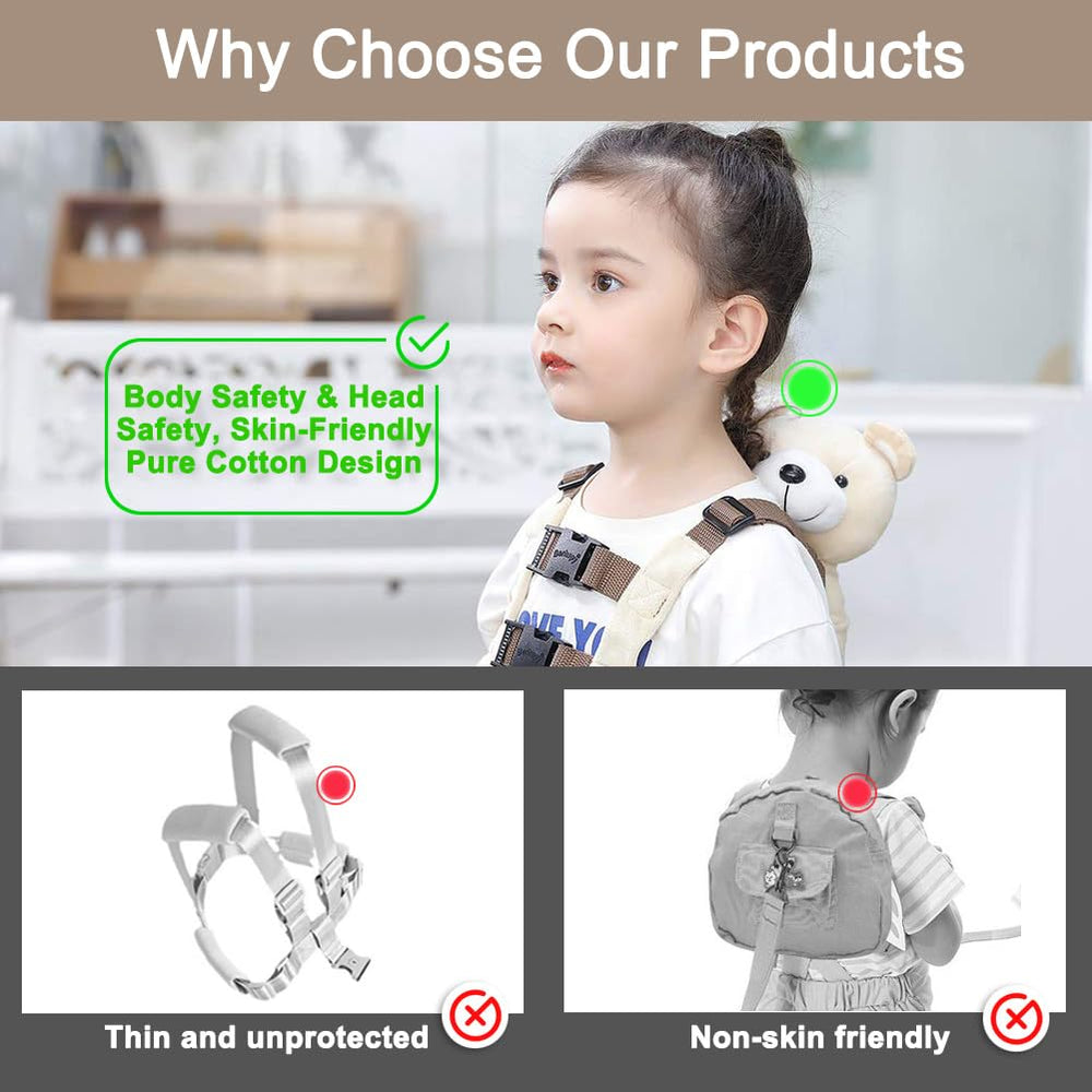 Berhapy bear toddler safety harness adjustable straps for growing kids' comfort