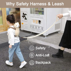Berhapy bear toddler safety harness with swivel clip for easy walking and reduced tangling