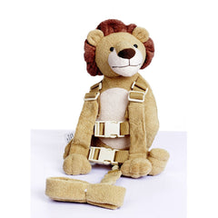 Berhapy Lion toddler safety harness backpack front view promotes close supervision and playful exploration.