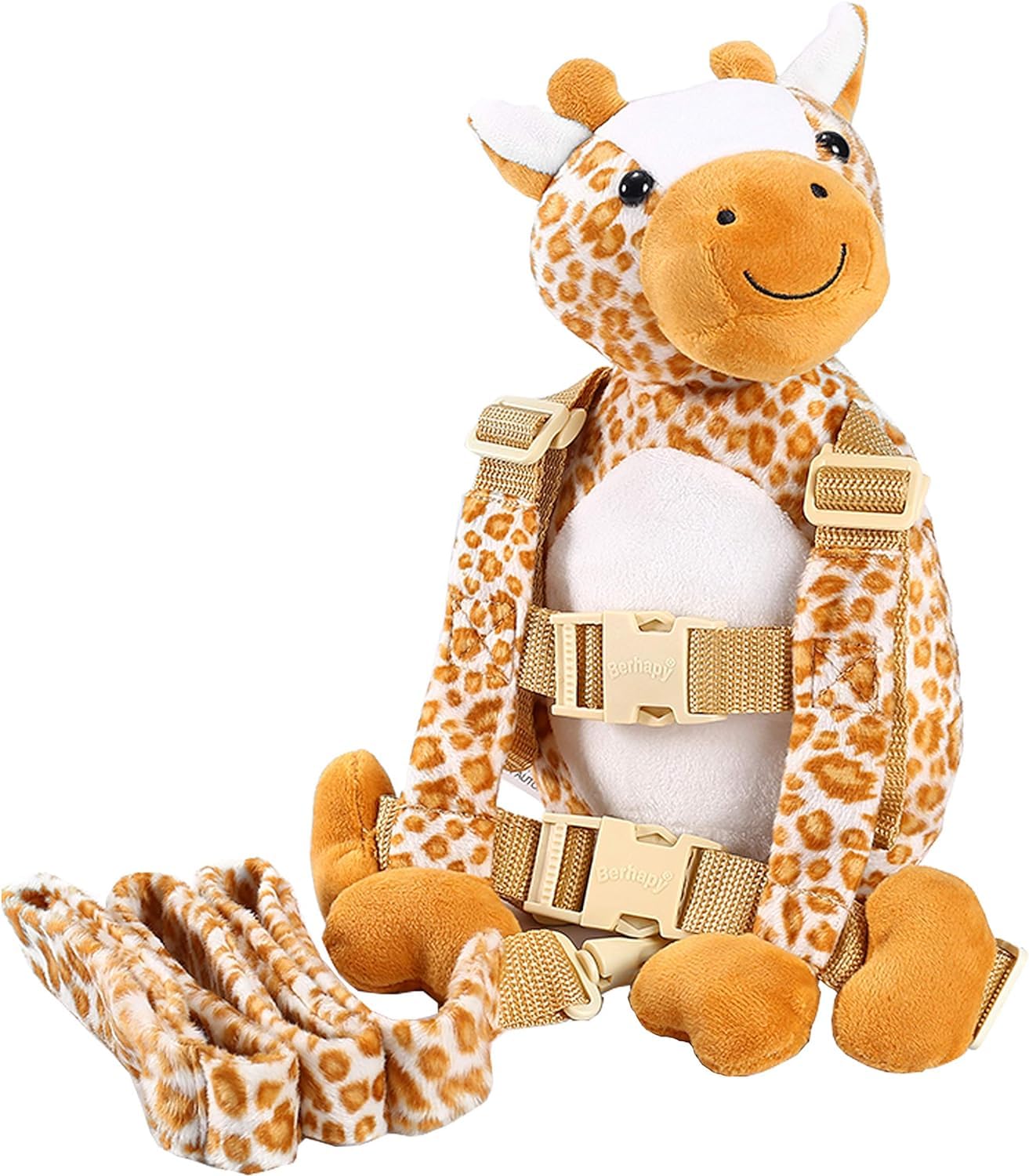 Berhapy monkey backpack front view with safety harness keeps toddler within sight