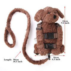 Berhapy Naughty Dog backpack pocket close-up reveals space for toys and snacks.
