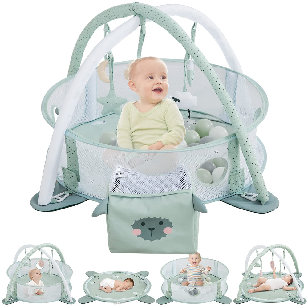 Beright 5-in-1 baby gym foldable-setup for easy travel and setup.