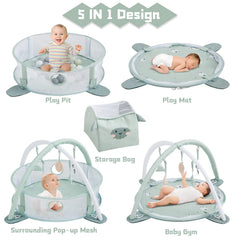 Beright baby-gym-tummy-time-space provides room for floor play and milestones.