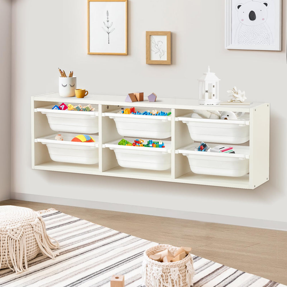 Beright color-bin options add playful organization for nursery or playroom decor.
