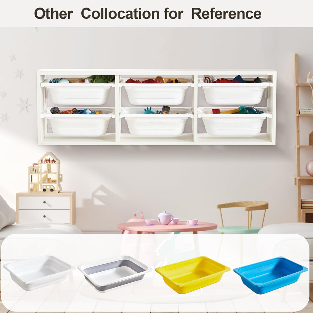 Beright removable bins offer easy access and flexible sorting during playtime cleanup.