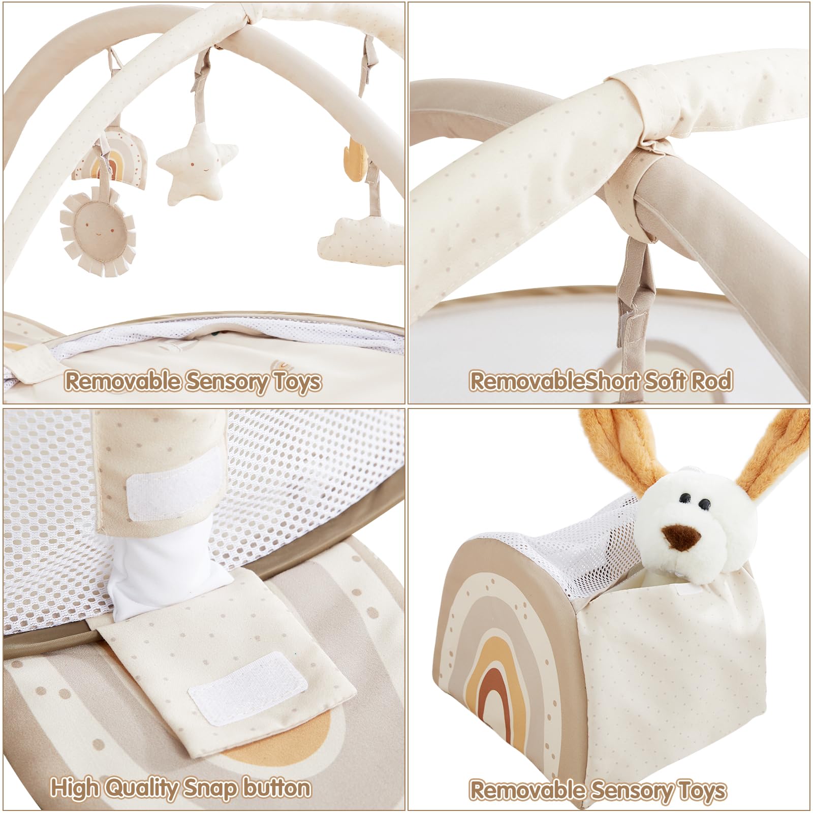 Beright tummy-time play mat provides ample space for kicking and reaching.