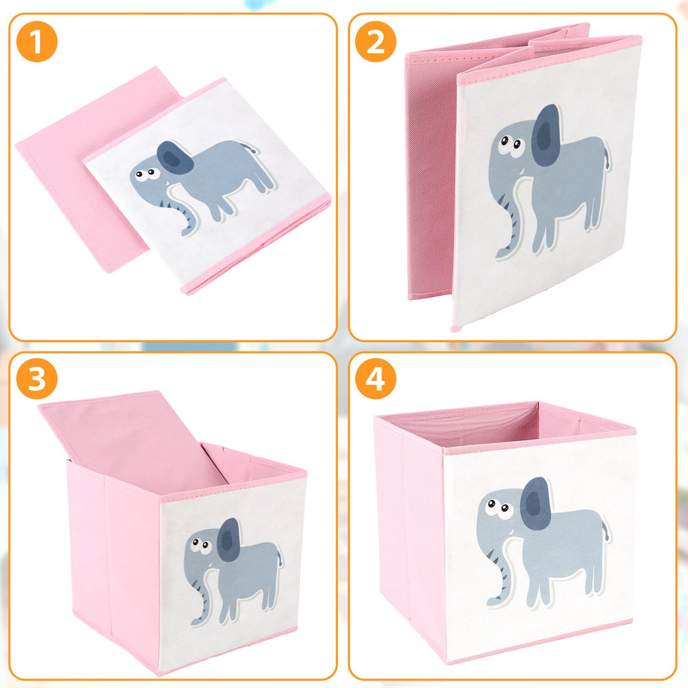 Berlune animal-design storage bin close-up features playful animal motifs for kids