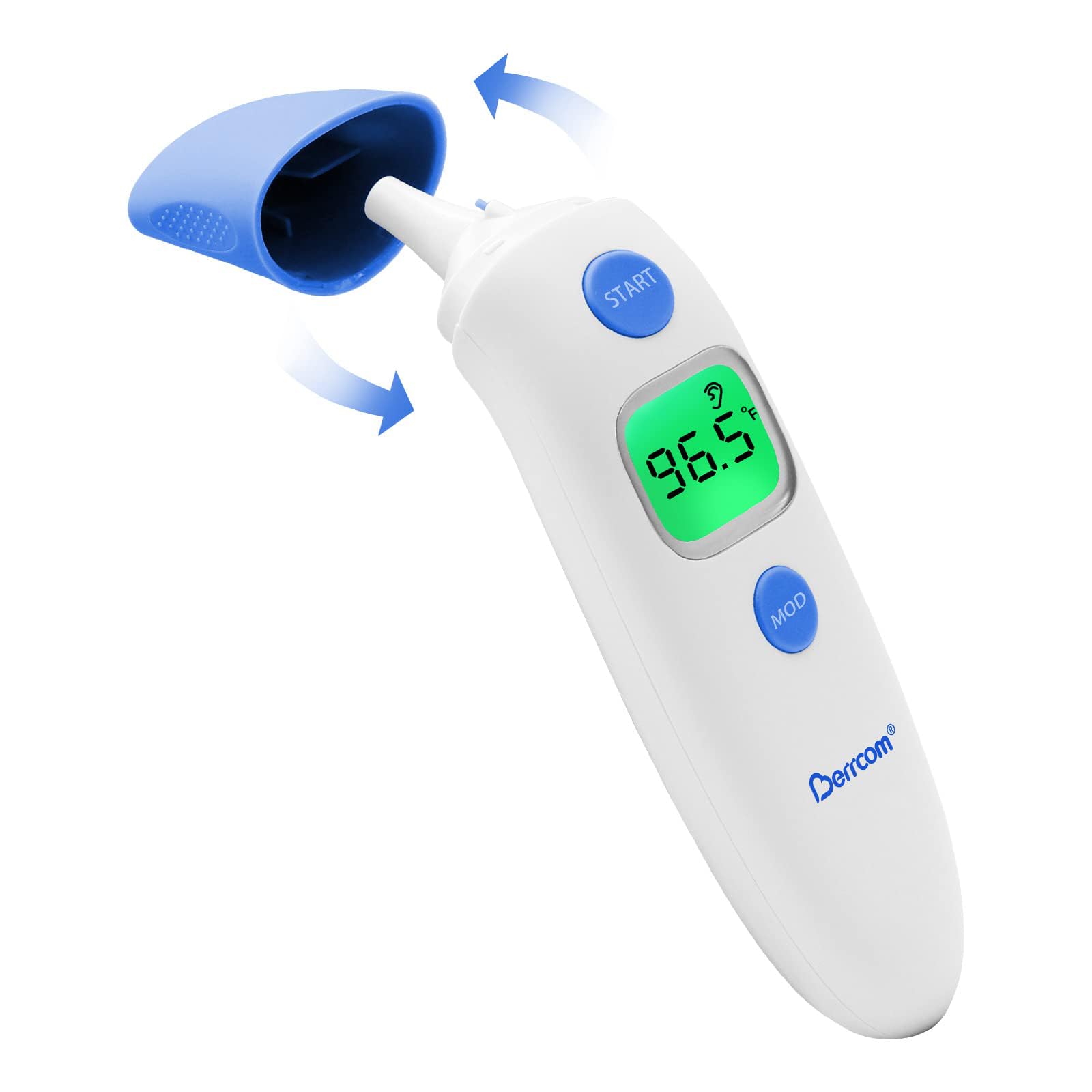 Berrcom 3-in-1 thermometer front view with non-contact design for safe family checks.