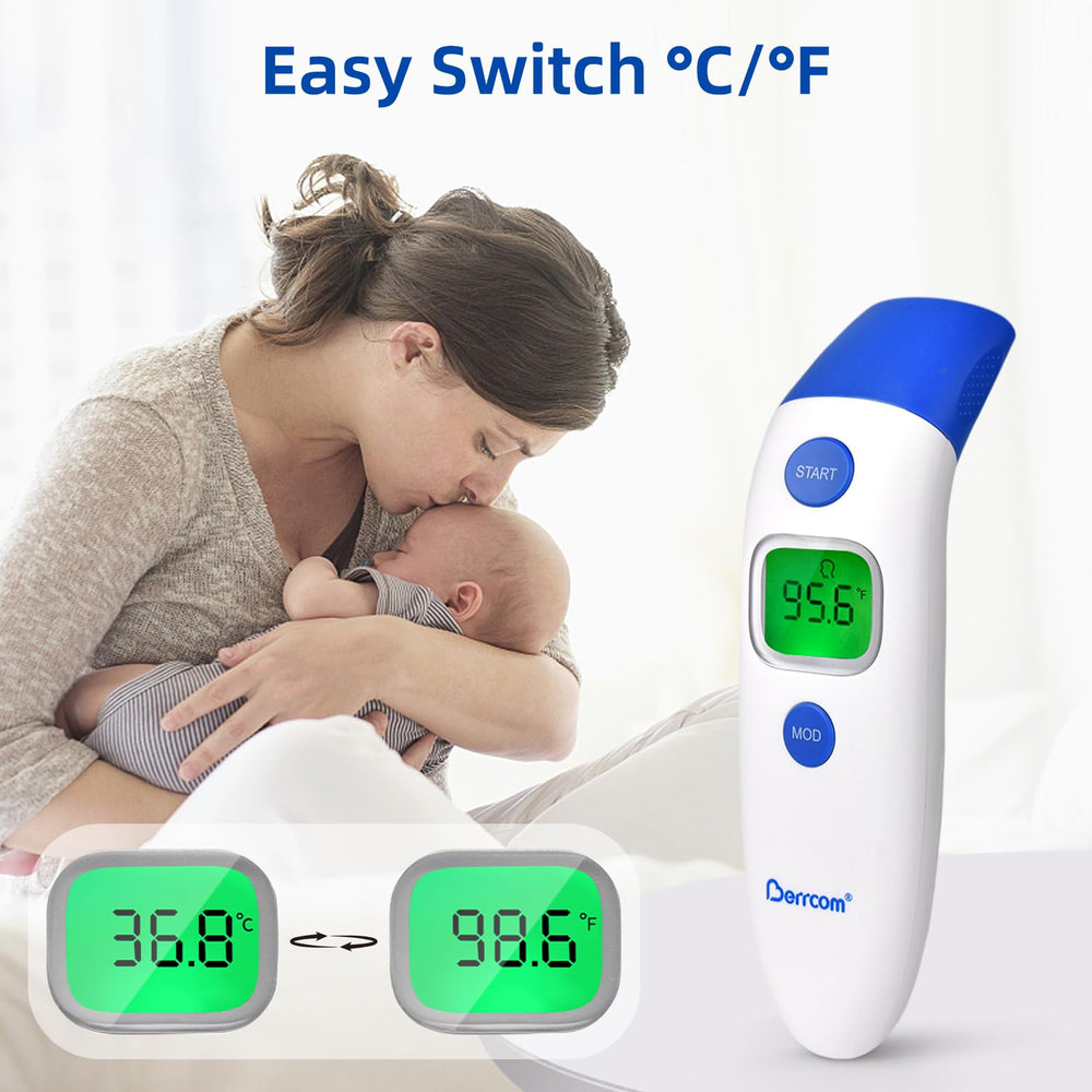 Berrcom 3-in-1 thermometer mute function keeps bedtime quiet.