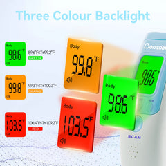 Berrcom thermometer with 3-color backlight demonstrates clear normal to fever status.
