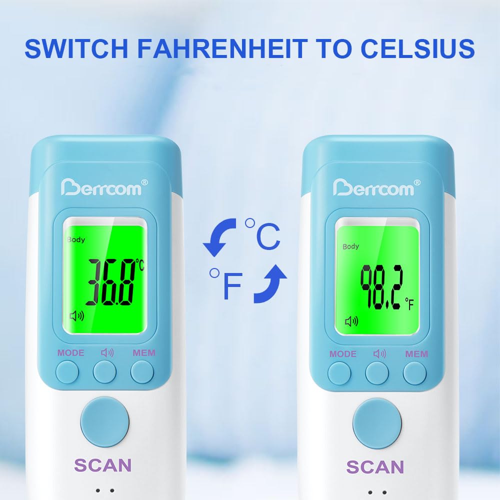 Berrcom compact thermometer is lightweight for home and travel.