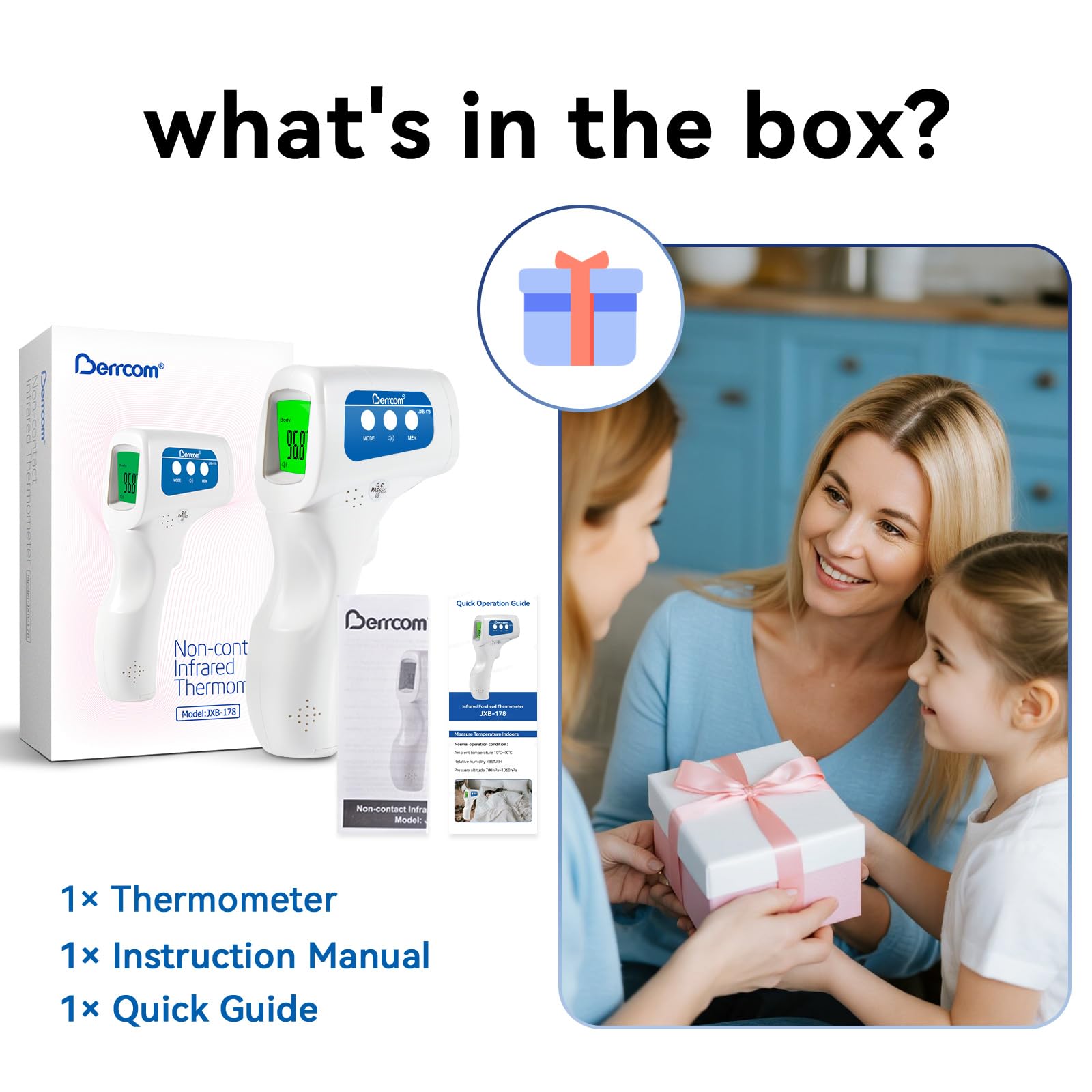 Berrcom JXB-178 measures milk, food, and room temperature for daily routines.