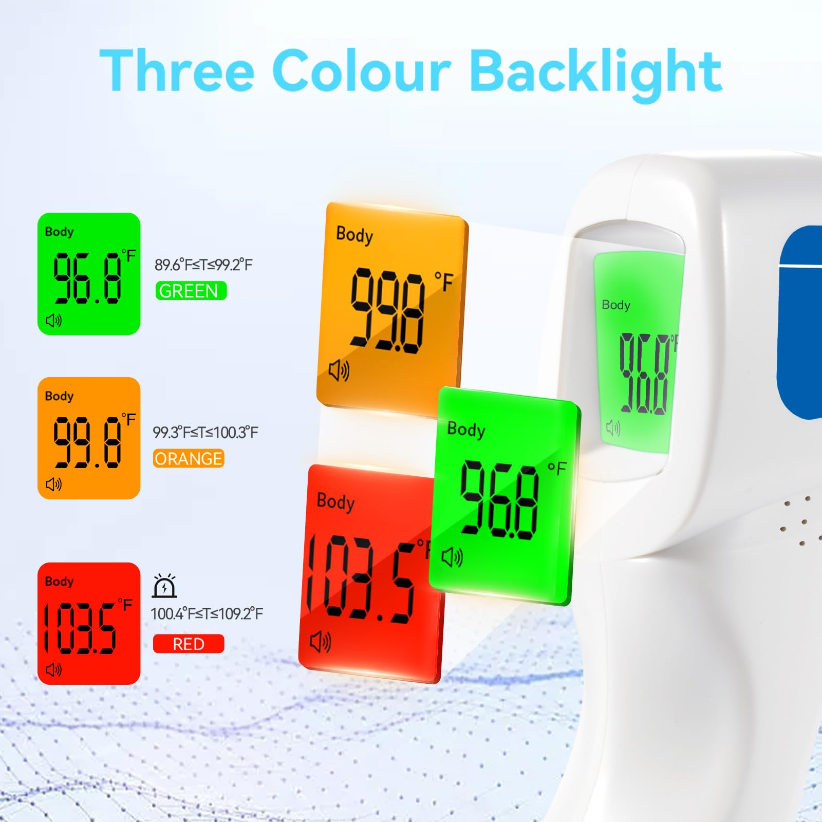 Berrcom JXB-178 non-contact technology enables hygienic readings without touching skin.