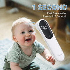 Berrcom no touch thermometer sensor closeup highlighting dual probes