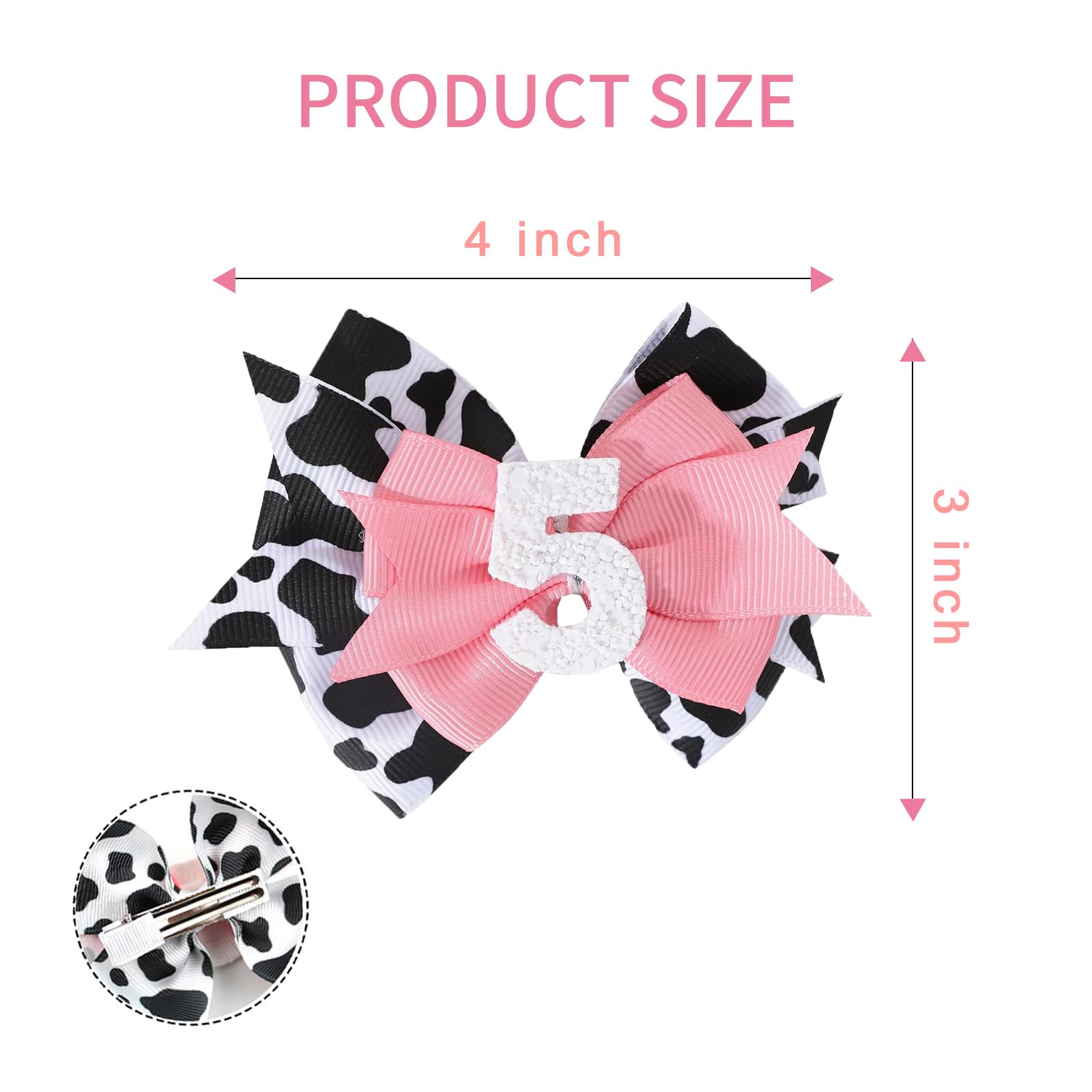 BESALECK cow print bow accent complements playful toddler outfits for photos.