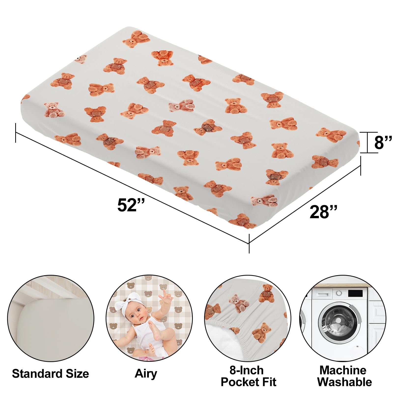 Besaomeom crib sheets in use demonstrate durable, easy-care daily use.
