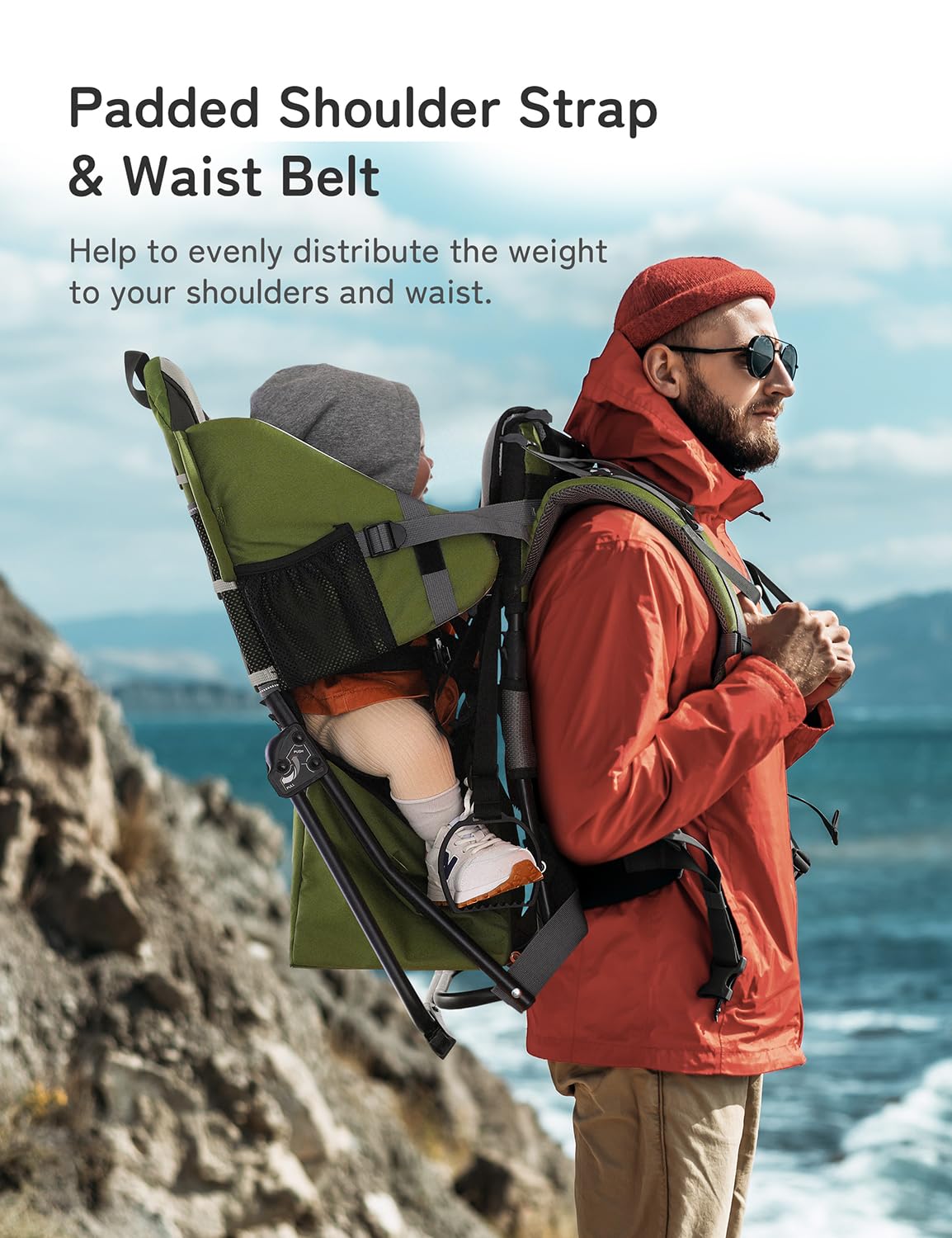 Besrey carrier side profile shows adjustable straps for easy fit on varied frames