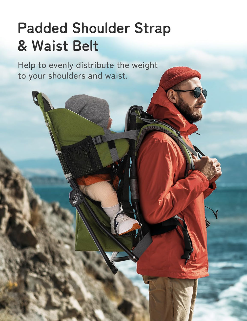 Besrey carrier side profile shows adjustable straps for easy fit on varied frames