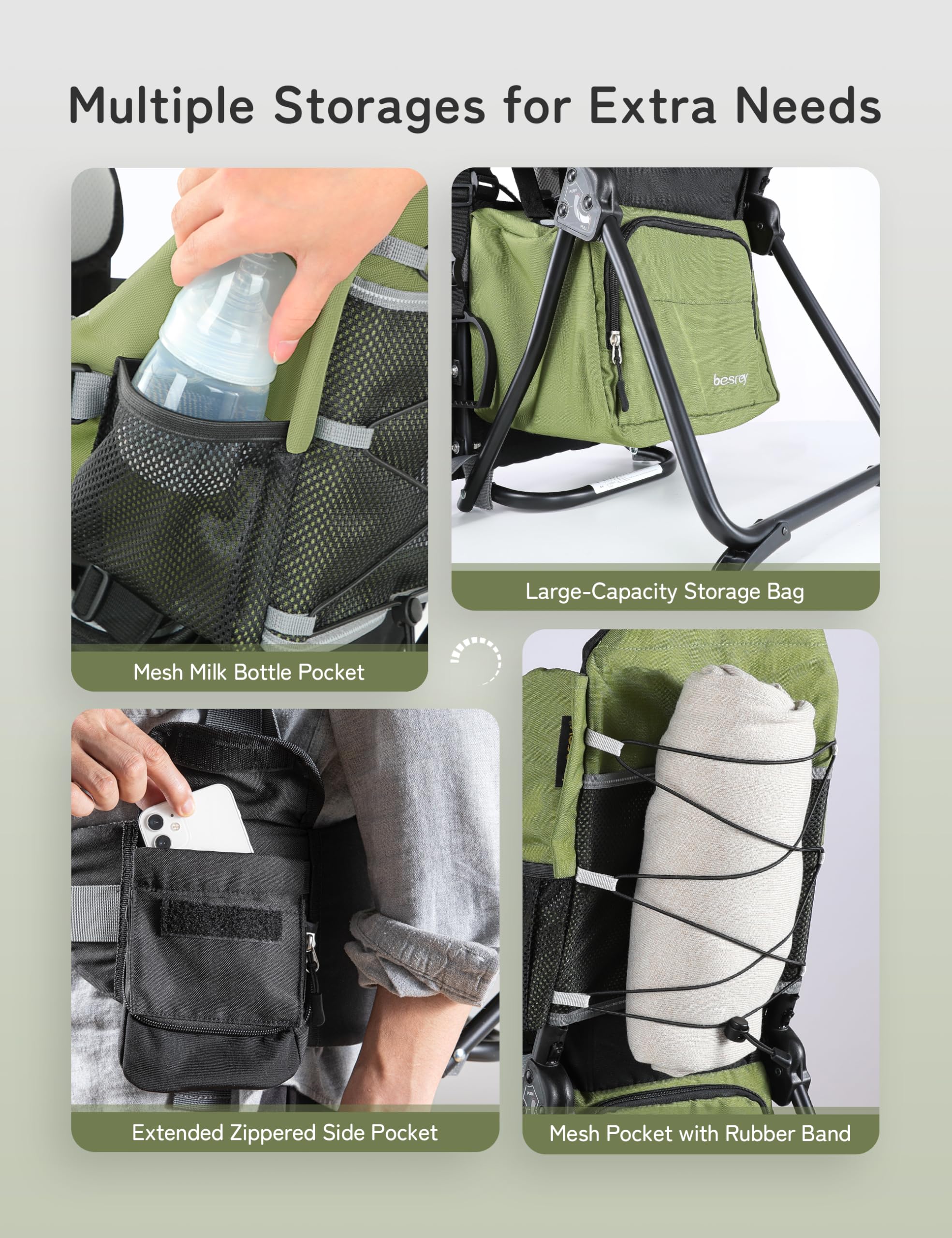 Besrey sunshade extension demonstrates weather protection during outdoor activities