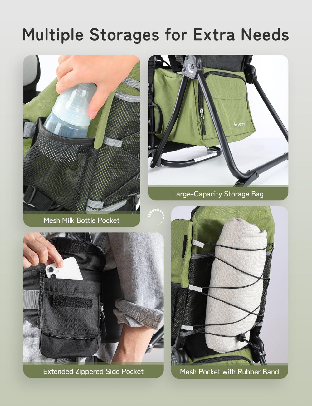 Besrey sunshade extension demonstrates weather protection during outdoor activities