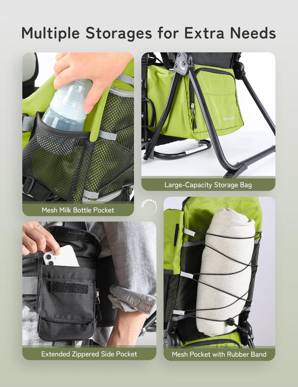 Besrey carrier sunshade extended protects from sun and wind on trails