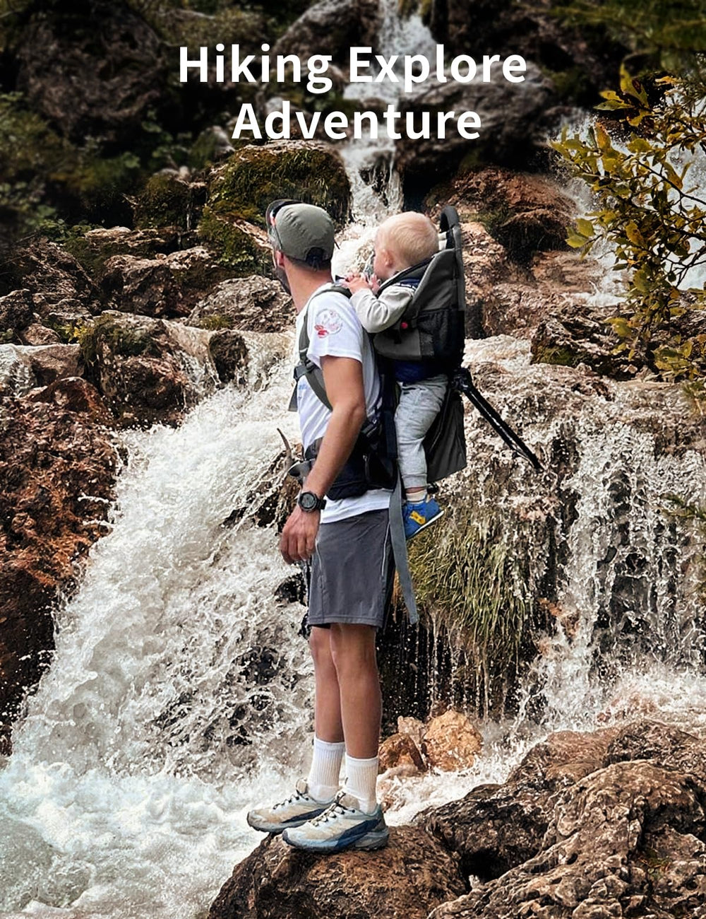 Besrey baby backpack carrier under-seat storage reveals extra space for gear.