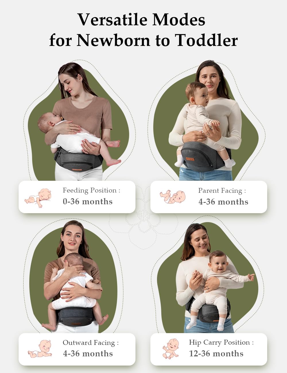 Besrey baby carrier uses durable soft material for skin comfort.