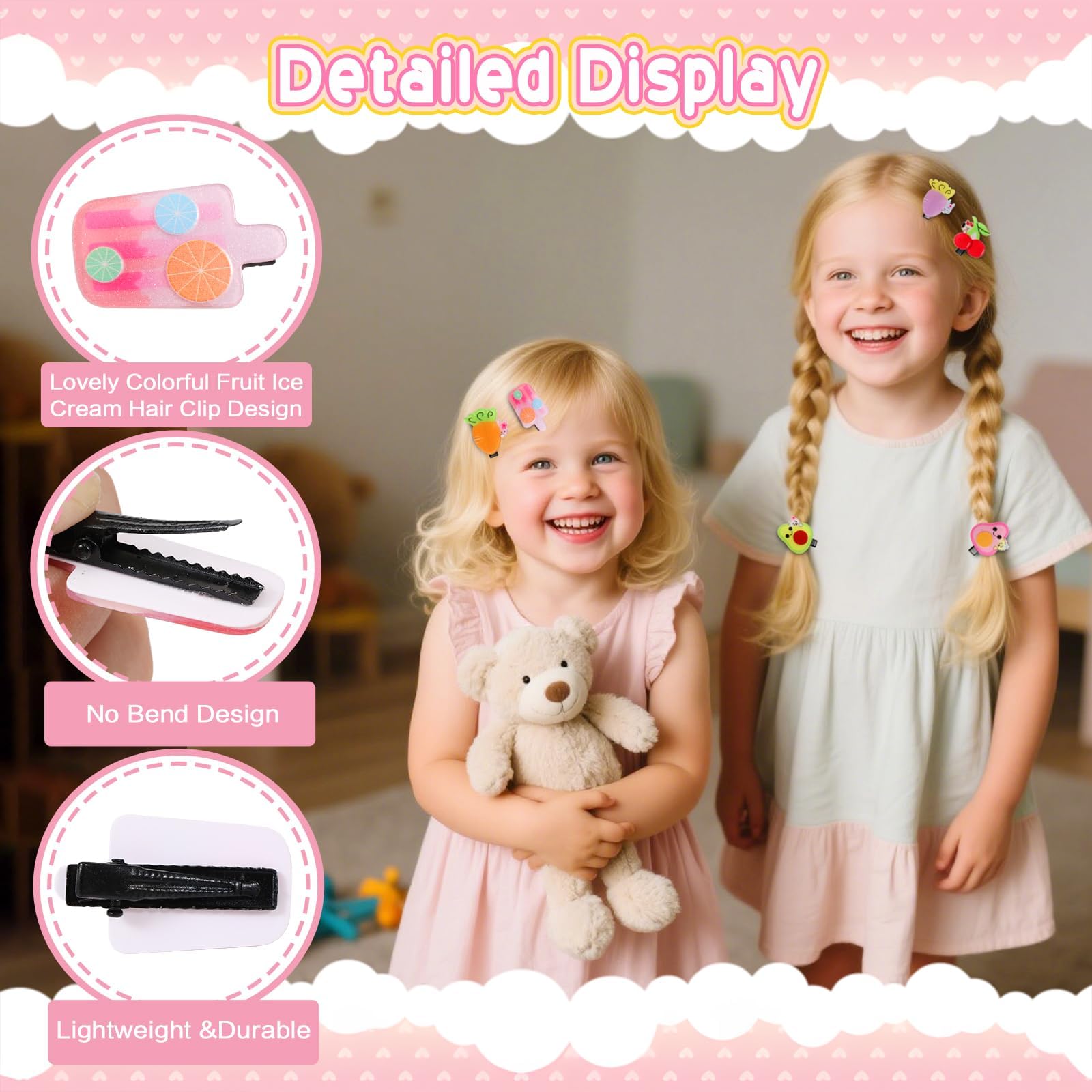 Bessrung popsicle hair clip bright pastel colors for girls