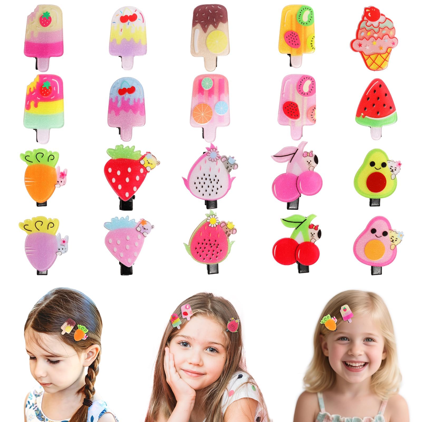 Bessrung strawberry hair clip add colorful hold for kids' hair