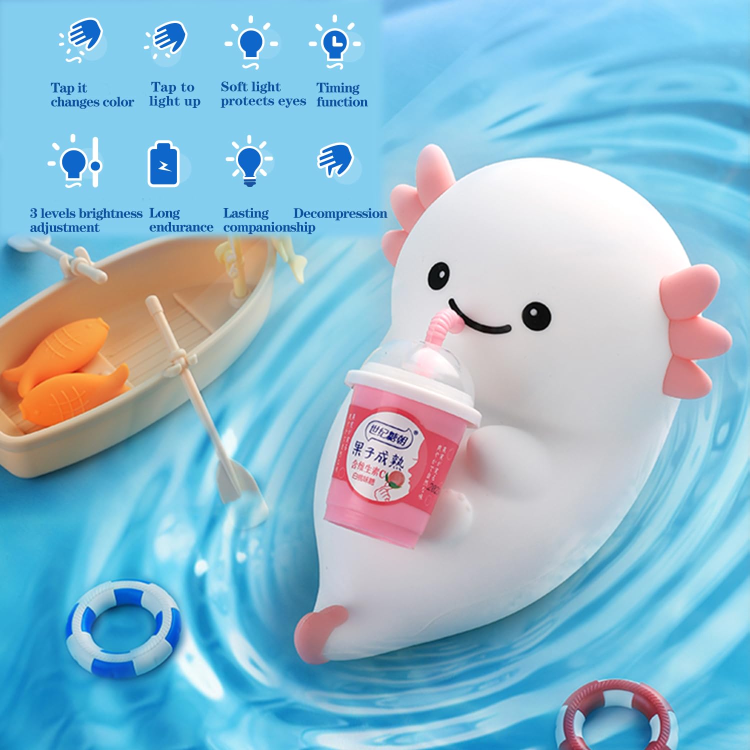 Bestfaith axolotl night light in dimmable mode for adjustable mood lighting