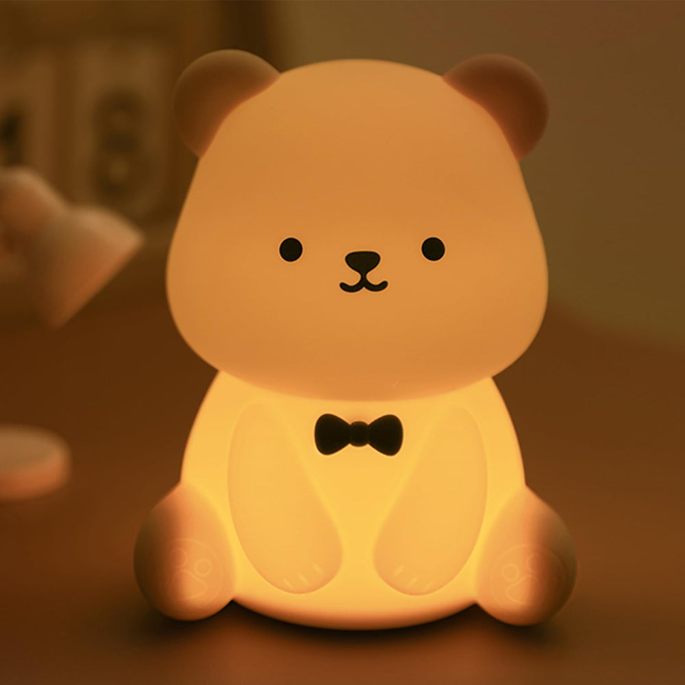 Bestfaith teddy bear night light on bedside glows softly for bedtime