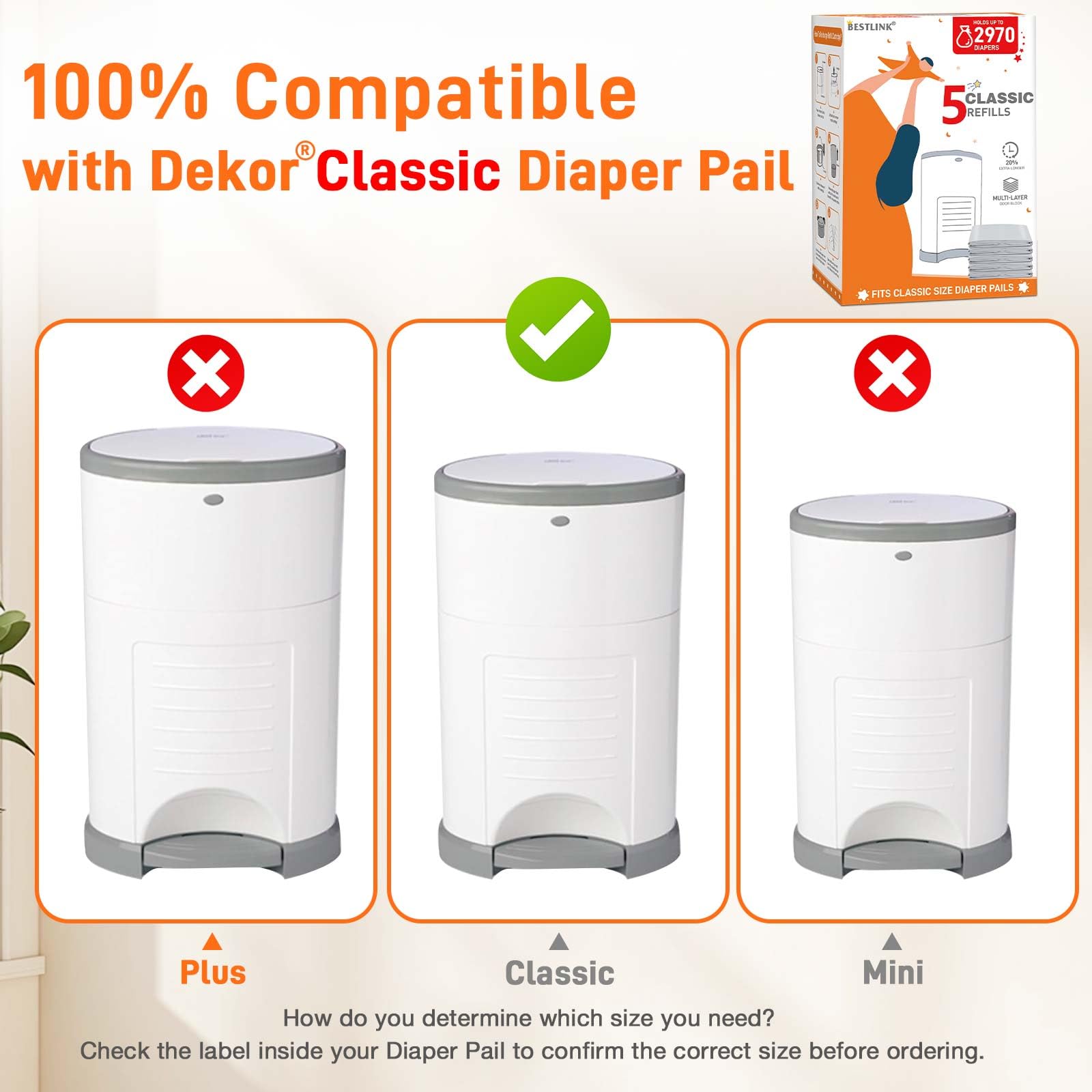 BestLink Dekor Classic extended-length bags showing increased capacity
