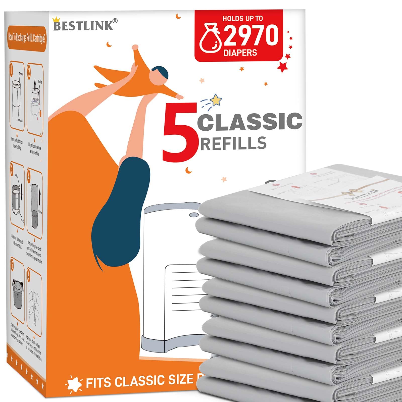 BestLink Dekor Classic refill pack closed view for tidy disposal