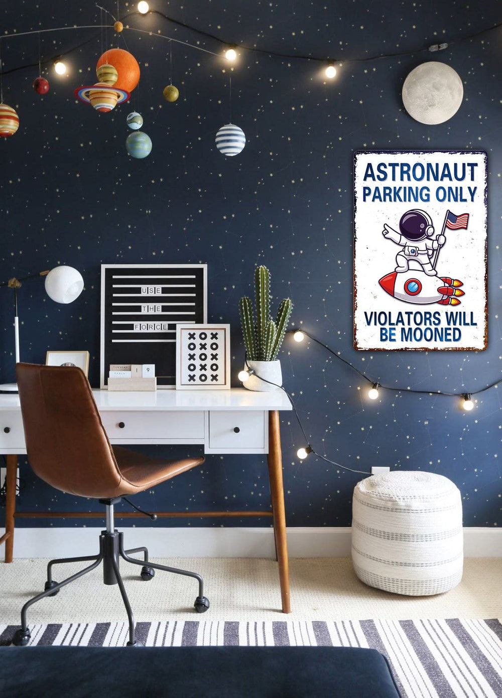 Bestylez space-bedroom decor astronaut sign complements existing theme