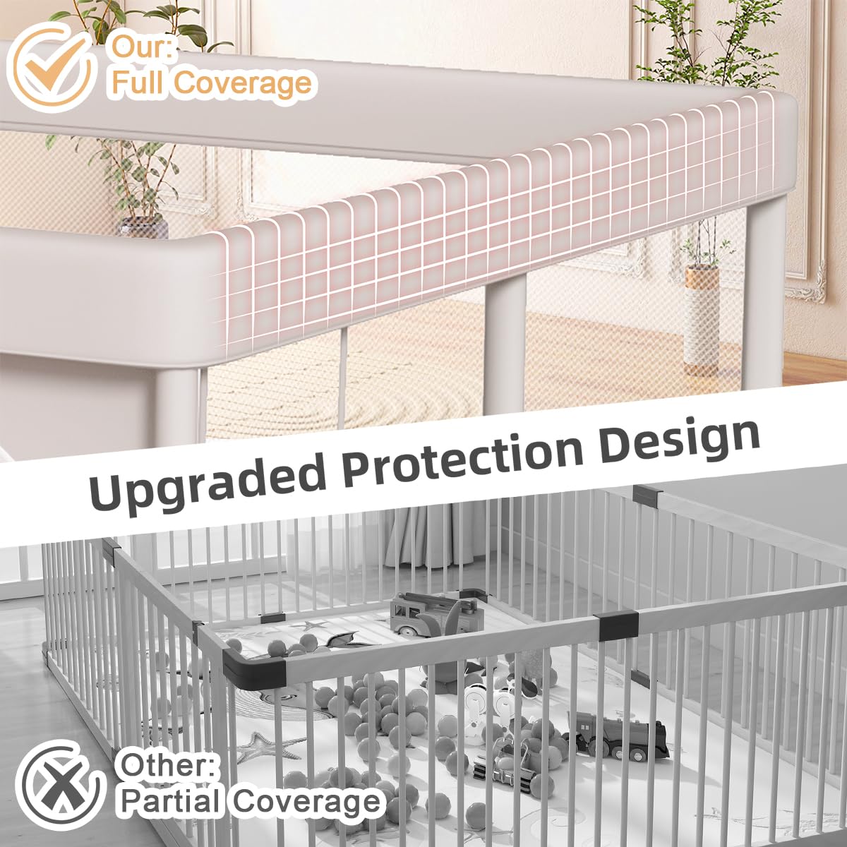 besuhot 65x50 inch playpen offers ample space for parent-child bonding