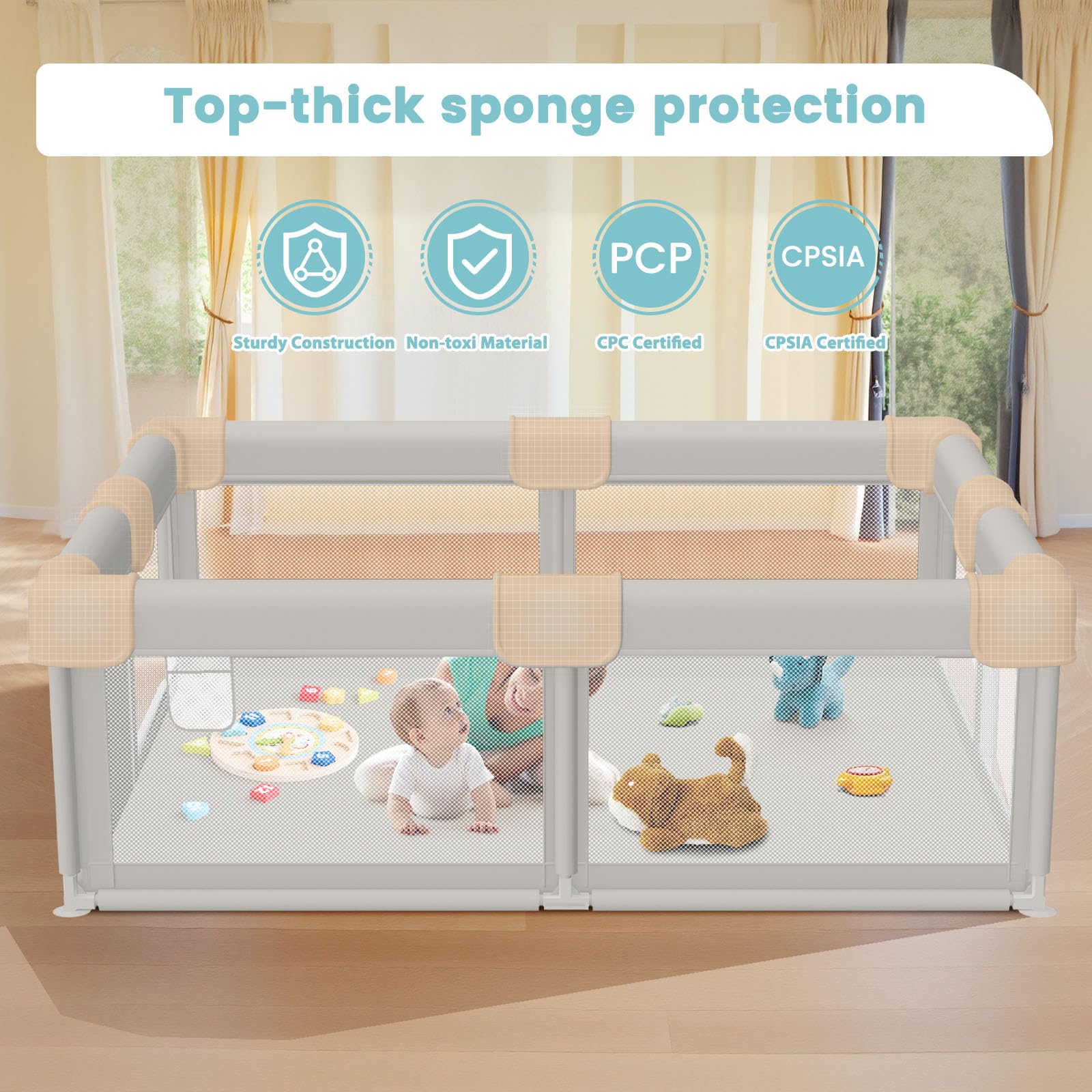 Besuhot Baby Playpen indoor-outdoor-use for versatile placement