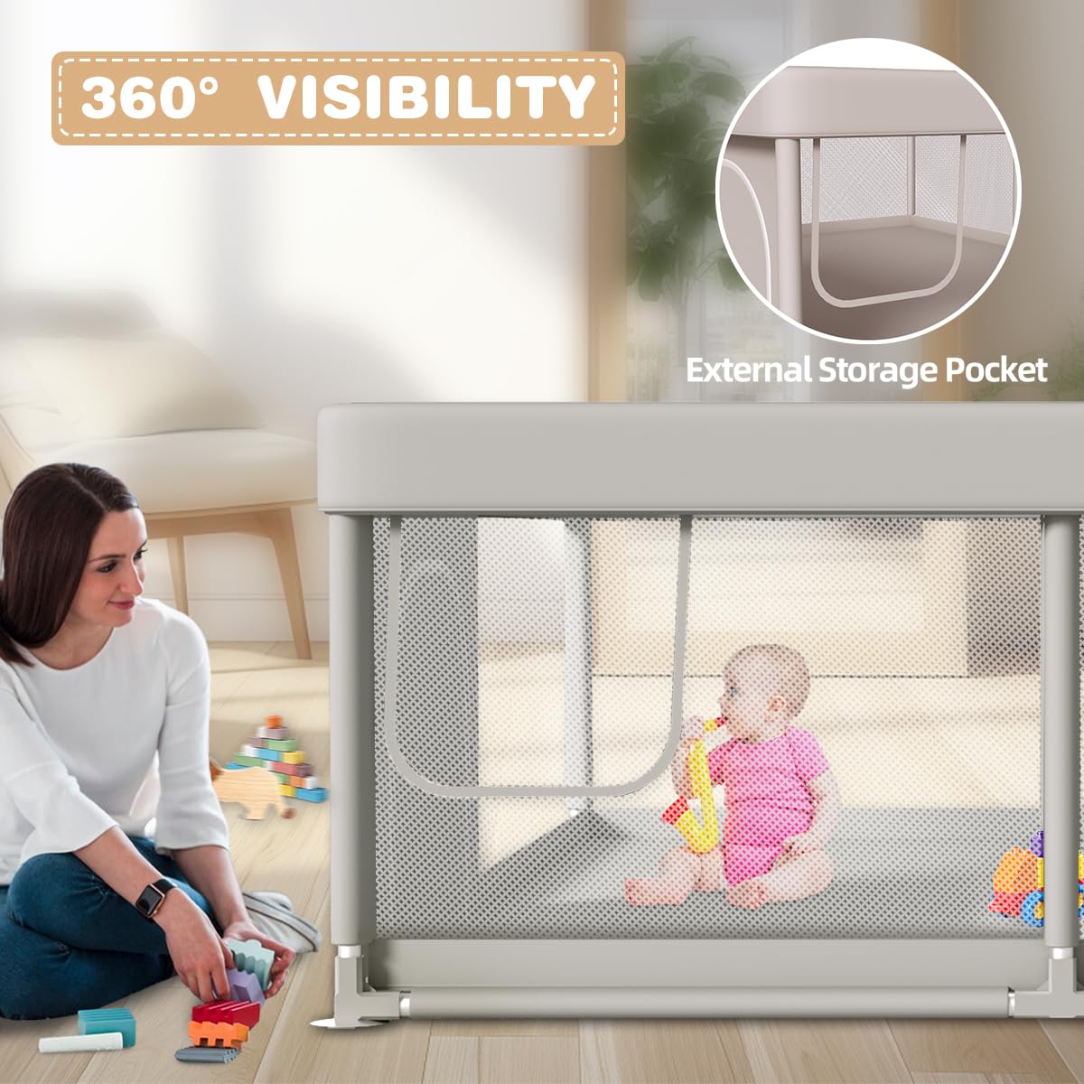 besuhot 27-inch height keeps curious babies safely contained inside