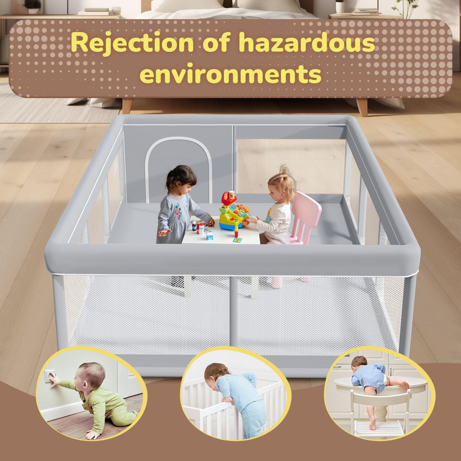 besuhot playpen assembly tool-free in minutes