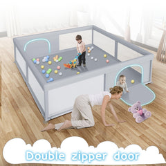Besuhot playpen safety-top-rail closeup shows soft edges to prevent bumps.