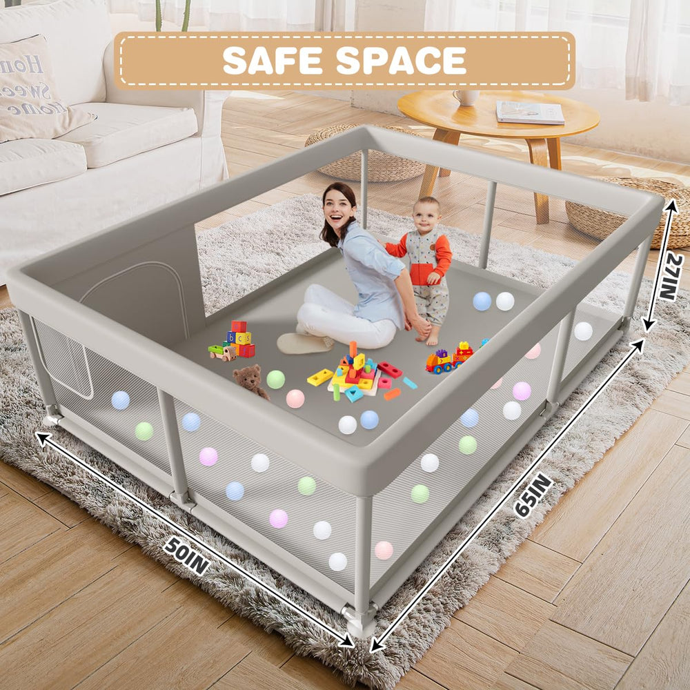besuhot playpen side mesh view for constant supervision and breathability