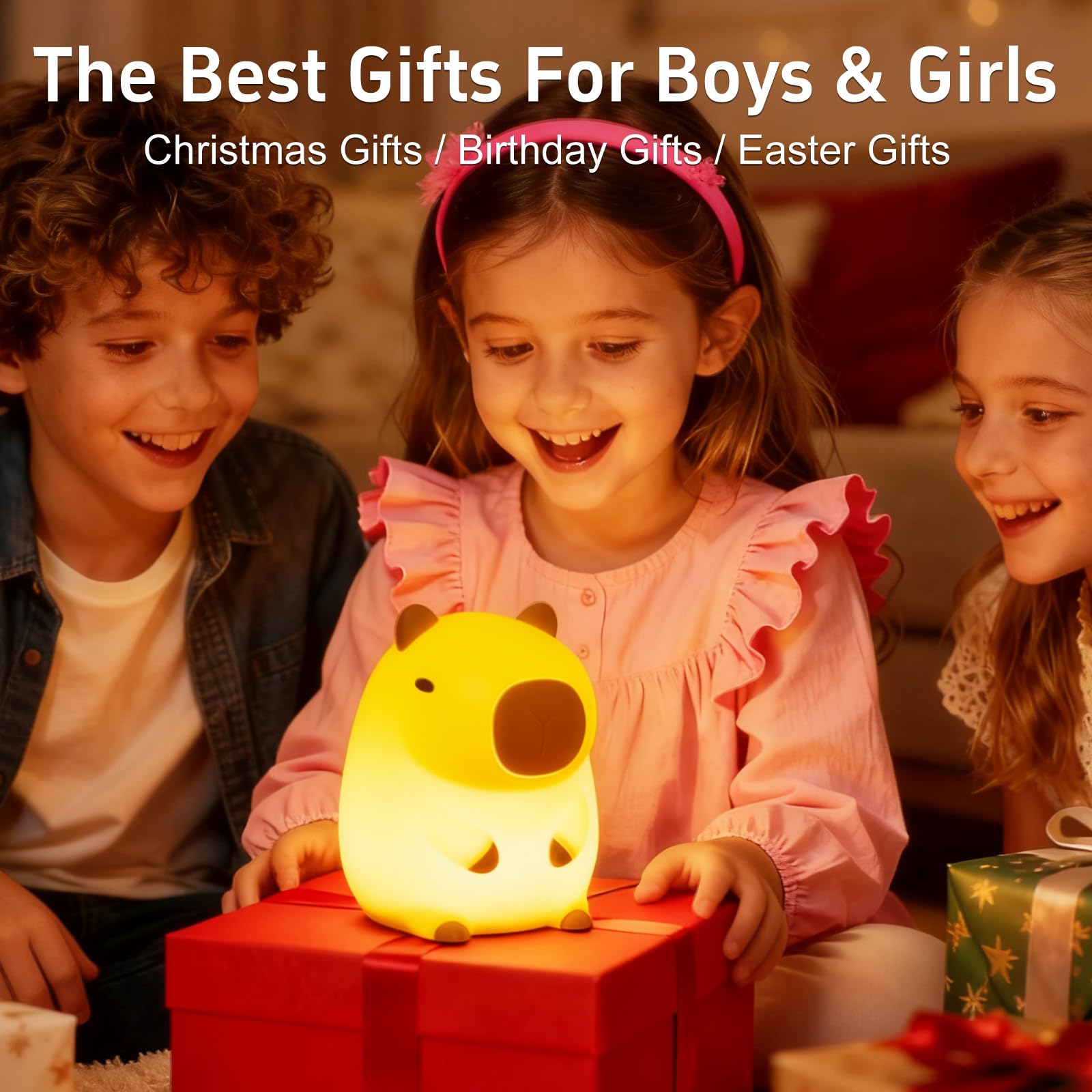Beszeith Capybara night light with included USB charging cable