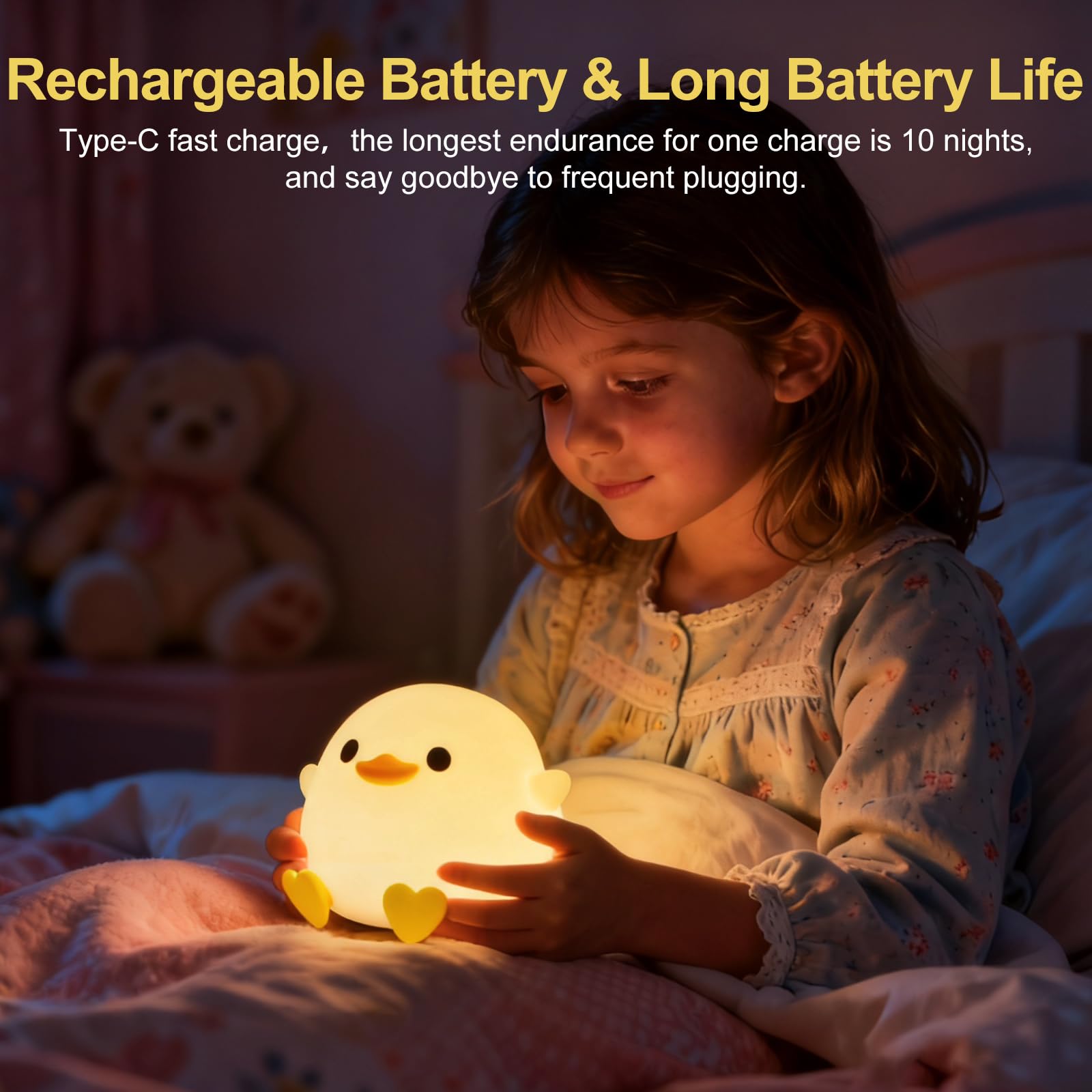 Beszeith DoDo Duck night light soft glow image communicates calming ambience for kids